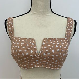 NWT Aerie V Pique Bandeau Bathing Suit Top Size L